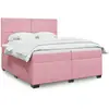 Image de Sommier    Lattes De Lit Avec Matelas Rose 200x200 Cm Velours Vidaxl