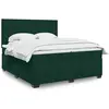 Image de Sommier À Lattes De Lit Et Matelas Vert Foncé 200x200cm Velours Vidaxl