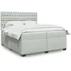 Image de Sommier    Lattes De Lit Et Matelas Gris Clair 200x200cm Velours Vidaxl