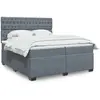 Image de Sommier À Lattes De Lit Et Matelas Gris Foncé 200x200cm Velours Vidaxl
