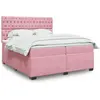 Image de Sommier À Lattes De Lit Avec Matelas Rose 200x200 Cm Velours Vidaxl