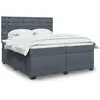 Image de Sommier À Lattes De Lit Et Matelas Gris Foncé 200x200cm Velours Vidaxl