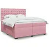 Image de Sommier À Lattes De Lit Avec Matelas Rose 200x200 Cm Velours Vidaxl