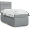 Image de Sommier À Lattes De Lit Avec Matelas Gris Clair 80x200 Cm Tissu Vidaxl