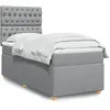 Image de Sommier À Lattes De Lit Avec Matelas Gris Clair 80x200 Cm Tissu Vidaxl