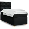 Image de Sommier À Lattes De Lit Et Matelas Noir 80x200 Cm Tissu Vidaxl