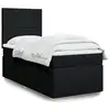 Image de Sommier À Lattes De Lit Avec Matelas Noir 90x190 Cm Tissu Vidaxl