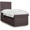 Image de Sommier À Lattes De Lit Avec Matelas Marron Foncé 90x190 Cm Vidaxl