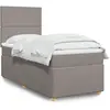 Image de Sommier À Lattes De Lit Avec Matelas Taupe 90x190 Cm Tissu Vidaxl