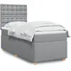 Image de Sommier À Lattes De Lit Et Matelas Gris Clair 90x190 Cm Tissu Vidaxl