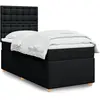Image de Sommier À Lattes De Lit Avec Matelas Noir 90x190 Cm Tissu Vidaxl