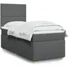 Image de Sommier À Lattes De Lit Avec Matelas Gris Foncé 90x200 Cm Tissu Vidaxl