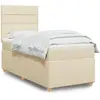 Image de Sommier À Lattes De Lit Avec Matelas Crème 90x200 Cm Tissu Vidaxl
