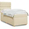 Image de Sommier À Lattes De Lit Avec Matelas Crème 90x200 Cm Tissu Vidaxl