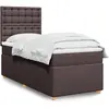 Image de Sommier À Lattes De Lit Avec Matelas Marron Foncé 90x200 Cm Vidaxl
