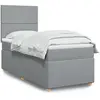 Image de Sommier À Lattes De Lit Avec Matelas Gris Clair 100x200cm Tissu Vidaxl