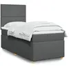 Image de Sommier À Lattes De Lit Avec Matelas Gris Foncé 100x200cm Tissu Vidaxl