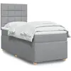 Image de Sommier À Lattes De Lit Avec Matelas Gris Clair 100x200cm Tissu Vidaxl