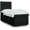 Image de Sommier À Lattes De Lit Avec Matelas Noir 100x200 Cm Tissu Vidaxl