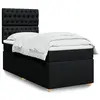 Image de Sommier À Lattes De Lit Avec Matelas Noir 100x200 Cm Tissu Vidaxl