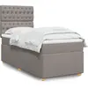Image de Sommier À Lattes De Lit Avec Matelas Taupe 100x200 Cm Tissu Vidaxl