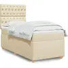 Image de Sommier À Lattes De Lit Avec Matelas Crème 100x200 Cm Tissu Vidaxl
