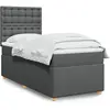 Image de Sommier À Lattes De Lit Avec Matelas Gris Foncé 100x200cm Tissu Vidaxl