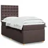 Image de Sommier À Lattes De Lit Avec Matelas Marron Foncé 100x200 Cm Vidaxl