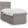 Image de Sommier À Lattes De Lit Avec Matelas Taupe 100x200 Cm Tissu Vidaxl