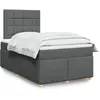 Image de Sommier À Lattes De Lit Avec Matelas Gris Foncé 120x200cm Tissu Vidaxl