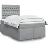 Image de Sommier À Lattes De Lit Avec Matelas Gris Clair 120x200cm Tissu Vidaxl