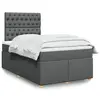 Image de Sommier À Lattes De Lit Avec Matelas Gris Foncé 120x200cm Tissu Vidaxl
