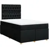 Image de Sommier À Lattes De Lit Avec Matelas Noir 120x200 Cm Tissu Vidaxl