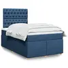 Image de Sommier À Lattes De Lit Avec Matelas Bleu 120x200 Cm Tissu Vidaxl