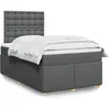 Image de Sommier À Lattes De Lit Avec Matelas Gris Foncé 120x200cm Tissu Vidaxl