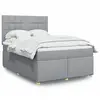 Image de Sommier À Lattes De Lit Avec Matelas Gris Clair 140x190cm Tissu Vidaxl