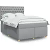 Image de Sommier À Lattes De Lit Avec Matelas Gris Clair 140x190cm Tissu Vidaxl