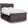 Image de Sommier À Lattes De Lit Avec Matelas Marron Foncé 140x190 Cm Vidaxl