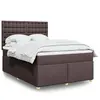 Image de Sommier À Lattes De Lit Avec Matelas Marron Foncé 140x190 Cm Vidaxl