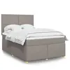 Image de Sommier À Lattes De Lit Avec Matelas Taupe 140x200 Cm Tissu Vidaxl