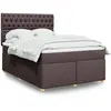 Image de Sommier À Lattes De Lit Avec Matelas Marron Foncé 140x200 Cm Vidaxl