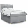 Image de Sommier À Lattes De Lit Avec Matelas Gris Clair 140x200cm Tissu Vidaxl