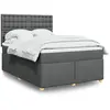 Image de Sommier À Lattes De Lit Avec Matelas Gris Foncé 140x200cm Tissu Vidaxl
