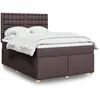 Image de Sommier À Lattes De Lit Avec Matelas Marron Foncé 140x200 Cm Vidaxl