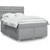 Image de Sommier À Lattes De Lit Avec Matelas Gris Clair 160x200cm Tissu Vidaxl