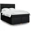 Image de Sommier À Lattes De Lit Avec Matelas Noir 160x200 Cm Tissu Vidaxl