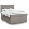Image de Sommier À Lattes De Lit Avec Matelas Taupe 160x200 Cm Tissu Vidaxl