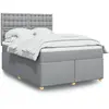 Image de Sommier À Lattes De Lit Avec Matelas Gris Clair 160x200cm Tissu Vidaxl