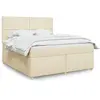 Image de Sommier À Lattes De Lit Avec Matelas Crème 180x200 Cm Tissu Vidaxl