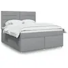 Image de Sommier À Lattes De Lit Avec Matelas Gris Clair 180x200cm Tissu Vidaxl